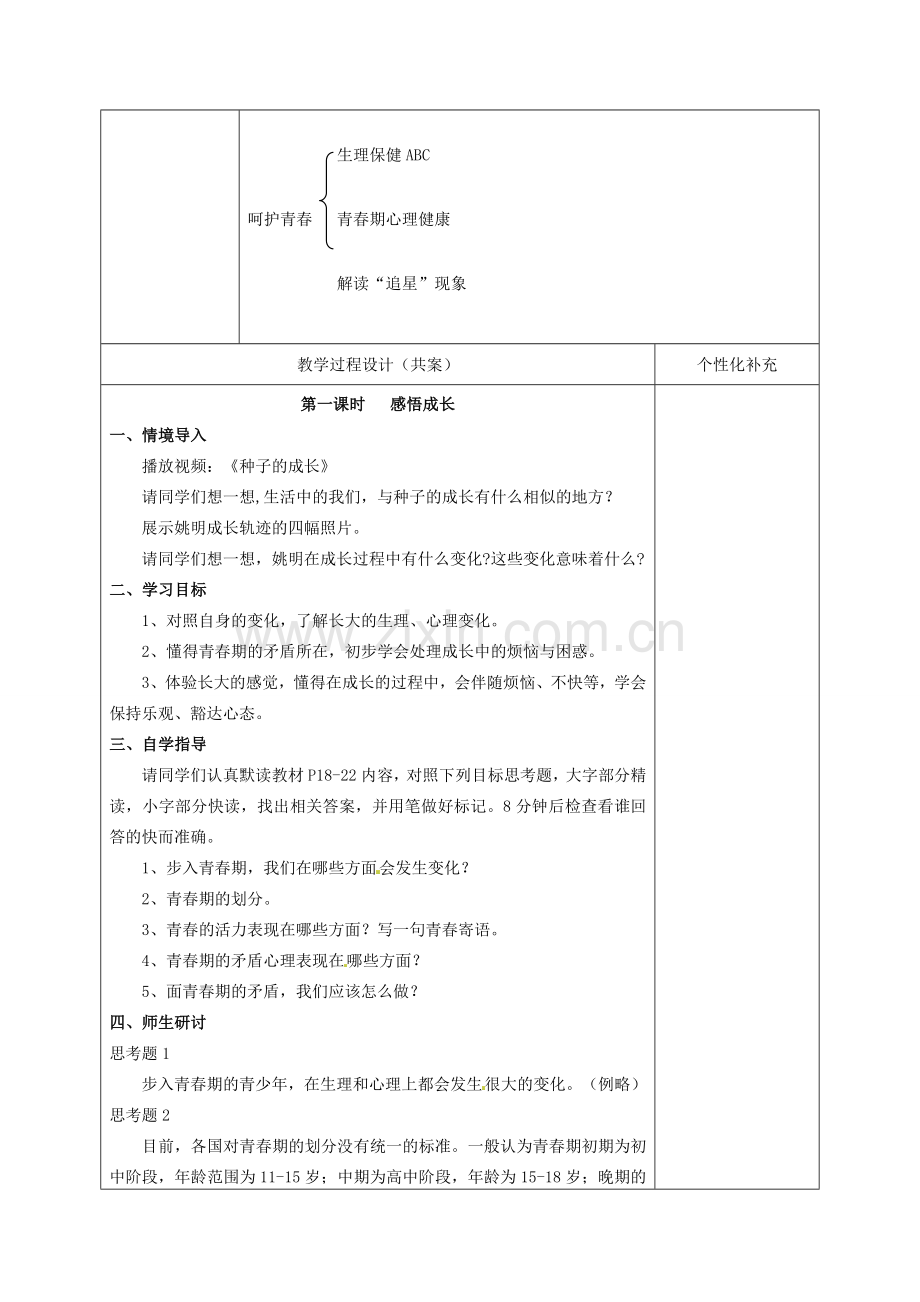 七年级政治下册 第16课 长大的感觉教学设计 苏教版.doc_第2页