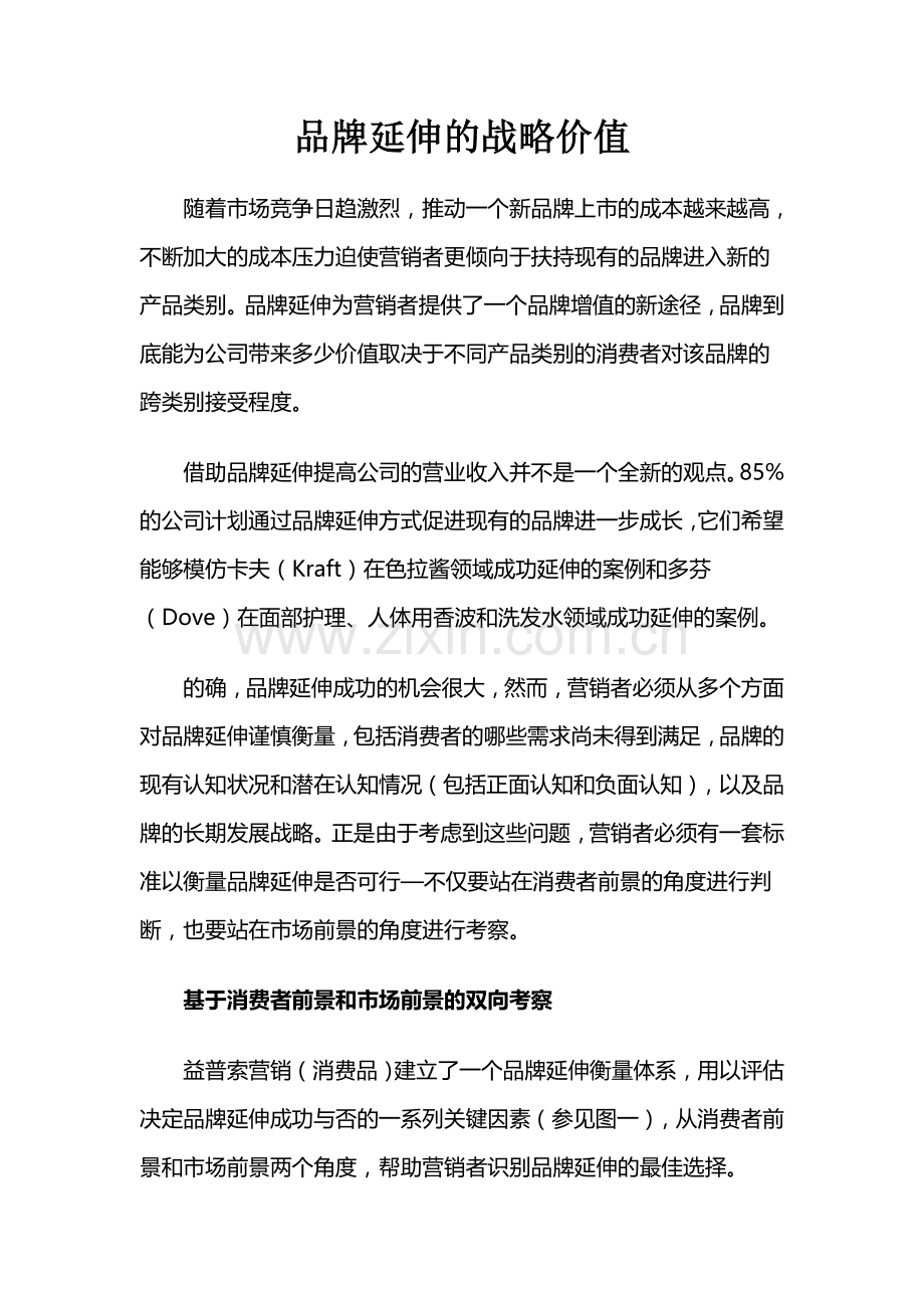 品牌延伸的战略价值.doc_第1页