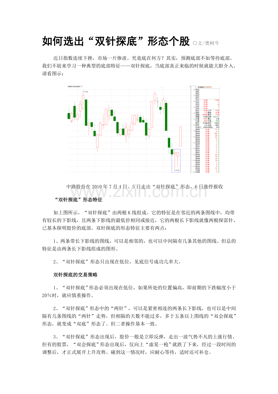 如何选出“双针探底”形态个股.doc_第1页