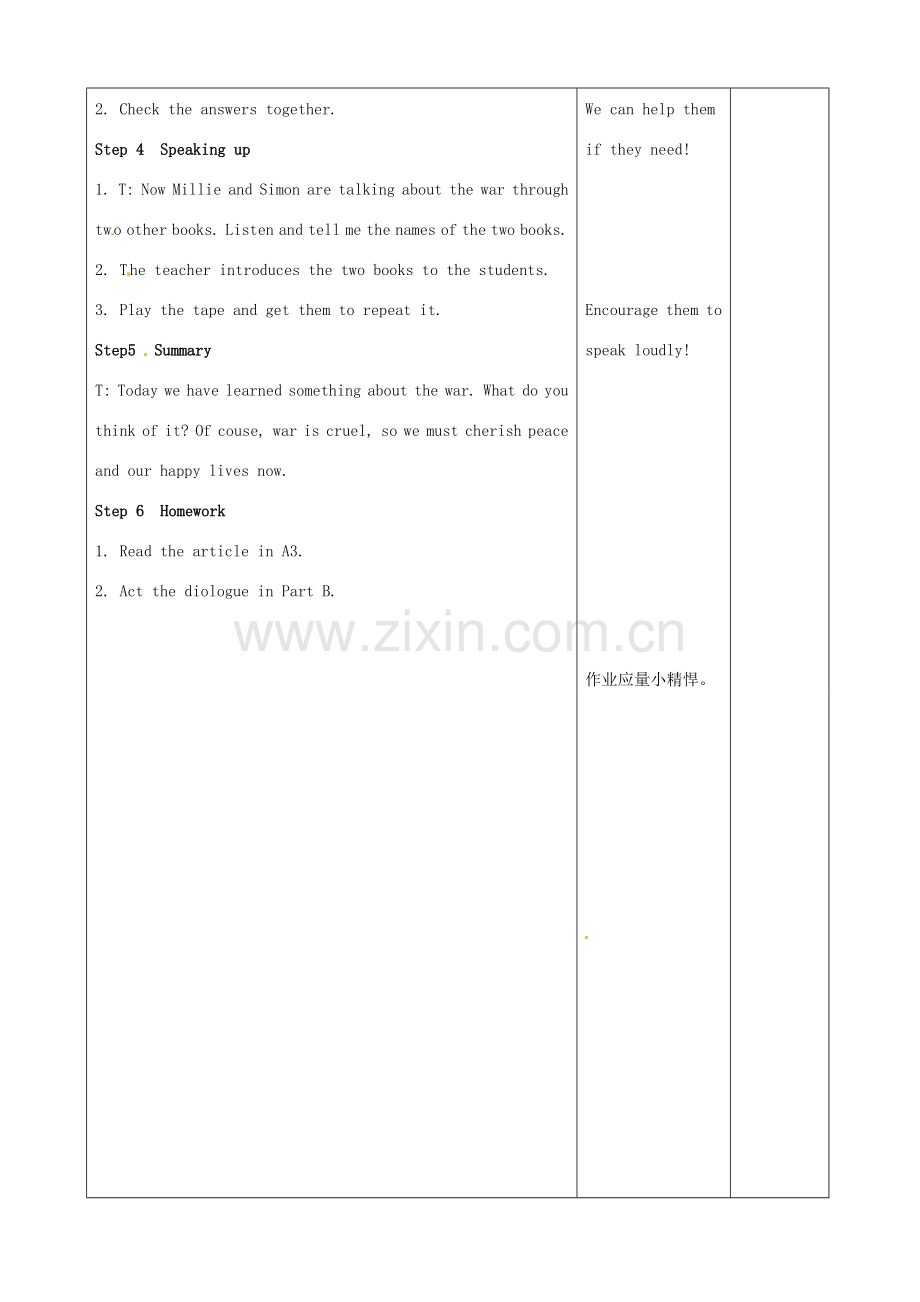 江苏省宿迁市宿豫县关庙镇中心学校九年级英语上册 Unit 4 Growing up integratedskills教案 牛津版.doc_第2页