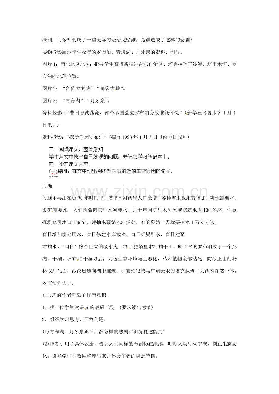重庆市万州分水中学八年级语文下册 罗布泊教案 新人教版 .doc_第2页