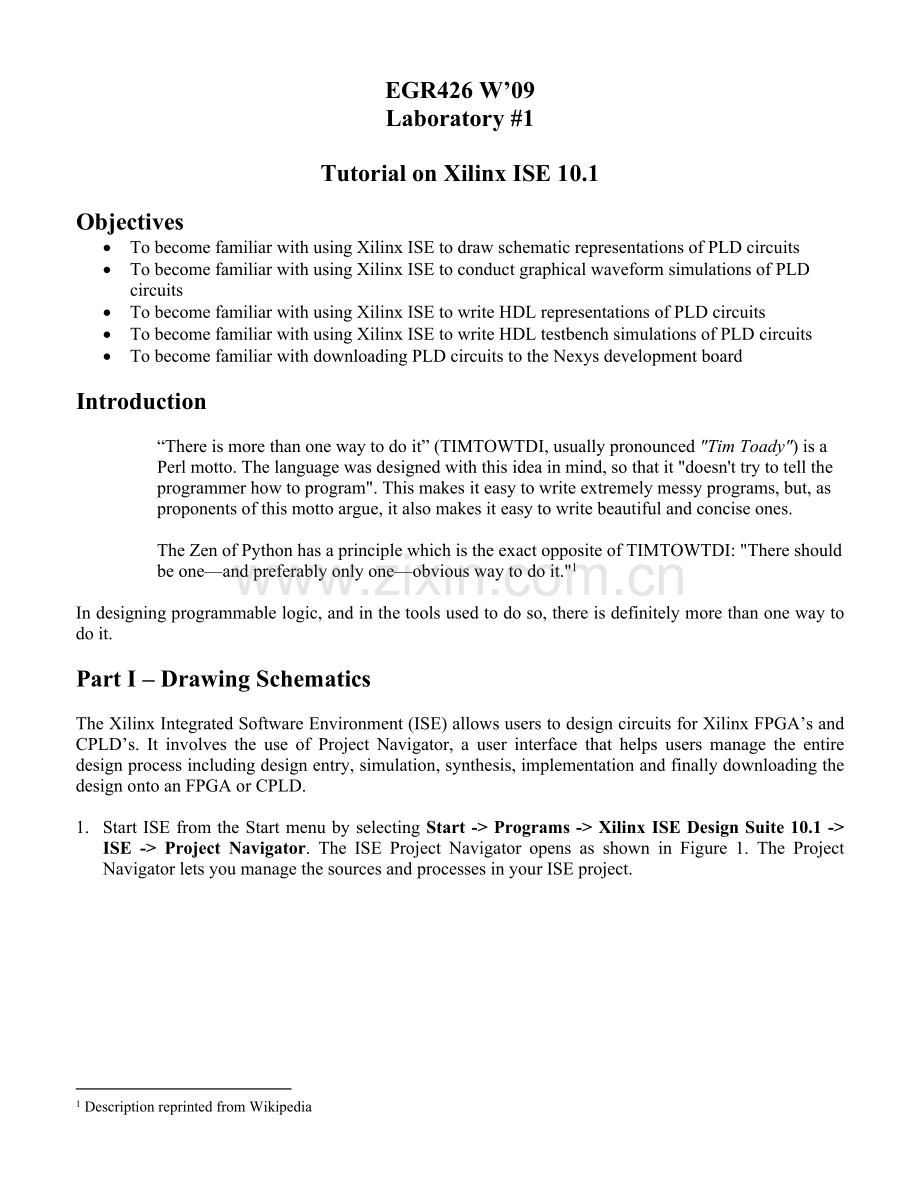 Xilinx_ISE_10.1_Tutorials.doc_第1页