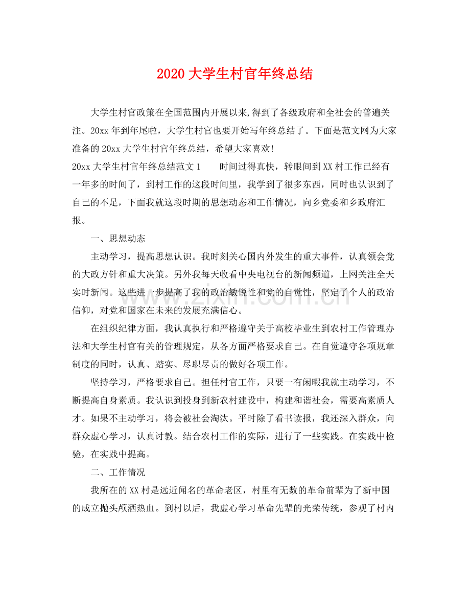 大学生村官年终总结 .docx_第1页