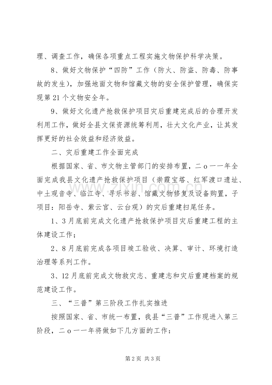 XX年县文物管理工作年度计划 .docx_第2页