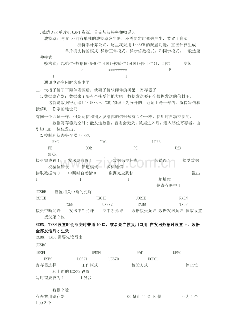 avr单片机atmega128串口学习.doc_第1页
