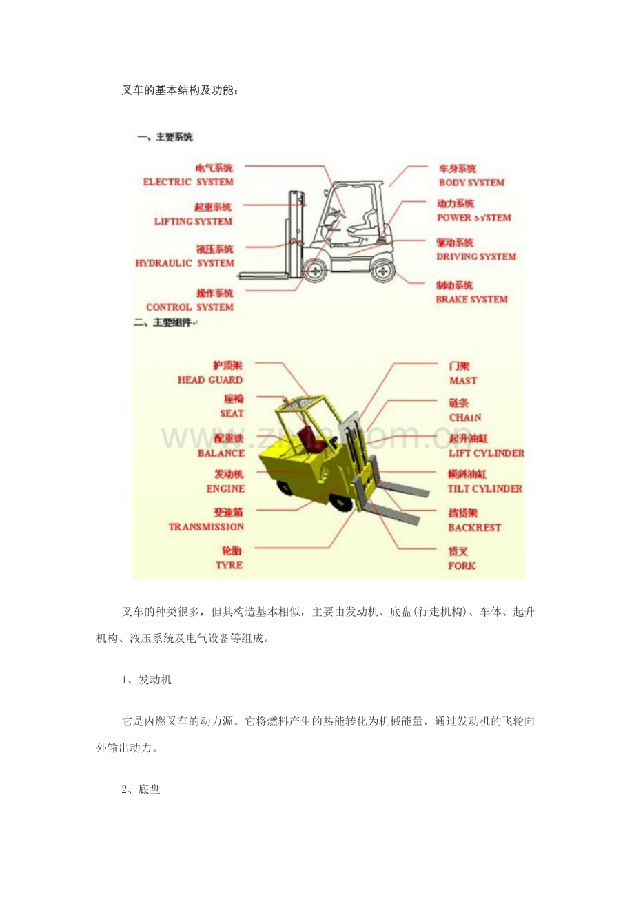 叉车的主要结构.doc_第1页