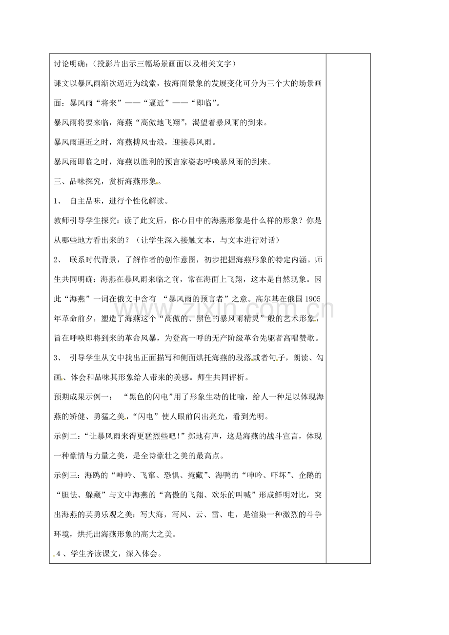江苏省溧阳市八年级语文下册 第1课 海燕教案1 苏教版-苏教版初中八年级下册语文教案.doc_第2页