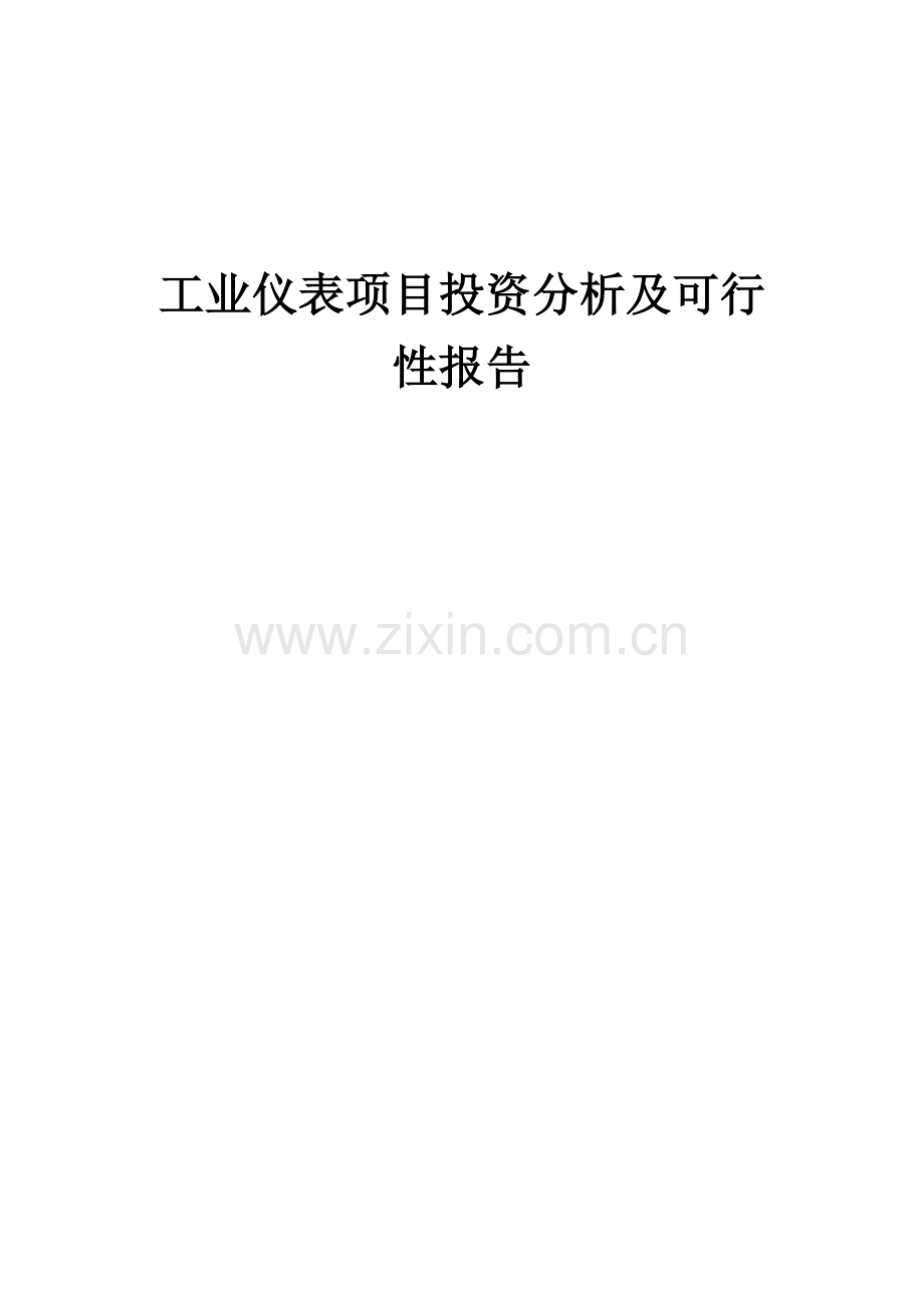 工业仪表项目投资分析及可行性报告.docx_第1页