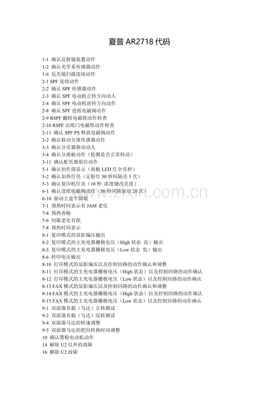 夏普AR2718代码.doc_第1页