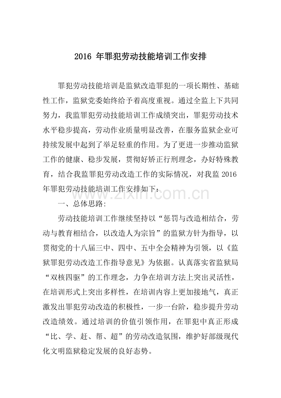 劳动改造技能培训计划.doc_第1页