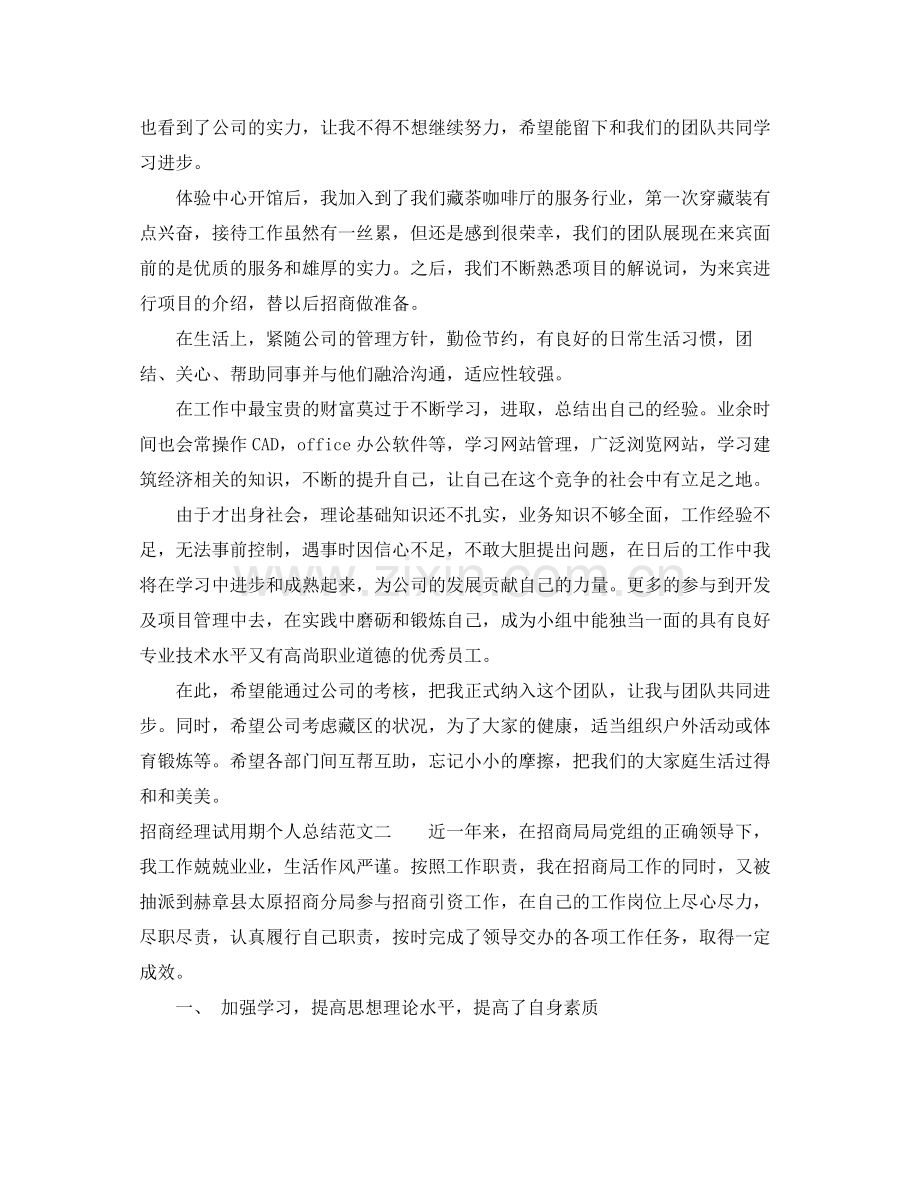招商经理试用期个人总结 .docx_第2页