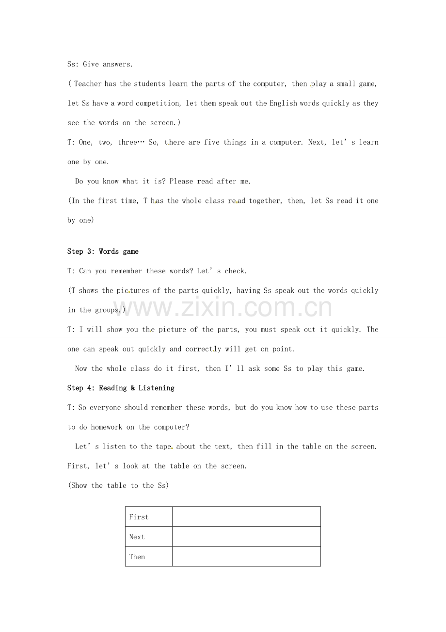 七年级英语上册 Module 10 Computers Unit 1 How do I write my homework on the computer教案 外研版.doc_第2页