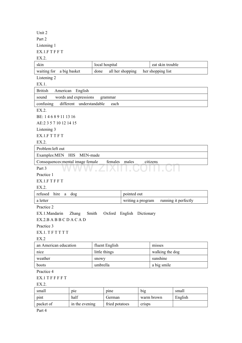 新编大学英语视听说教程第二册听力答案.doc_第2页