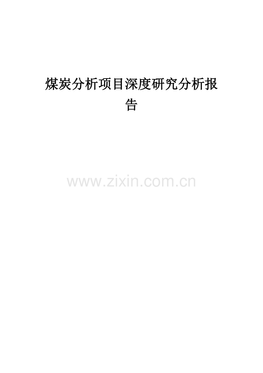 煤炭分析项目深度研究分析报告.docx_第1页