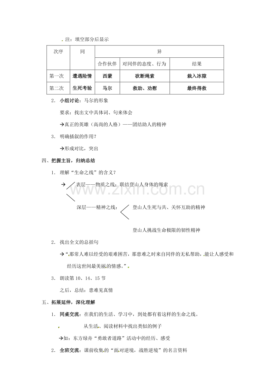 七年级语文上册 第32课《生命之线》教案 上海版.doc_第2页