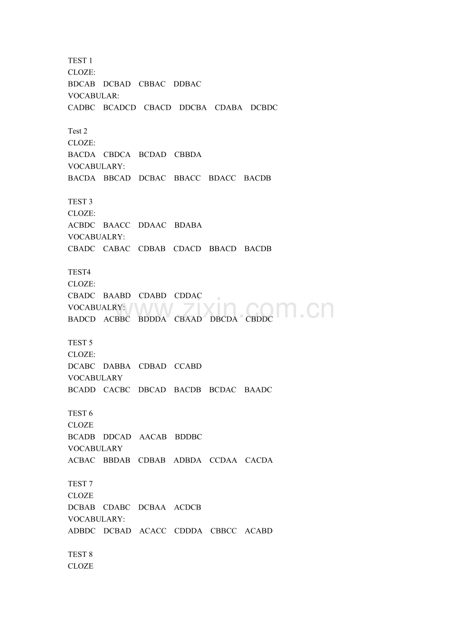 DANIEL专四二十套完型单选.doc_第1页