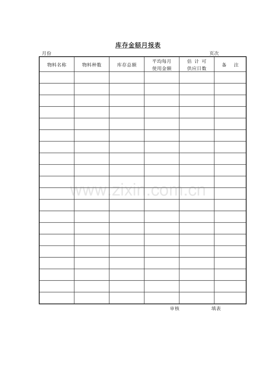 库存金额月报表.doc_第1页