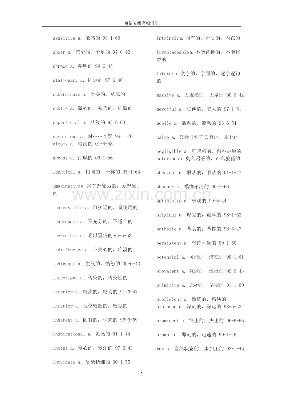 英语6高频词汇（精简打印版）.doc_第2页