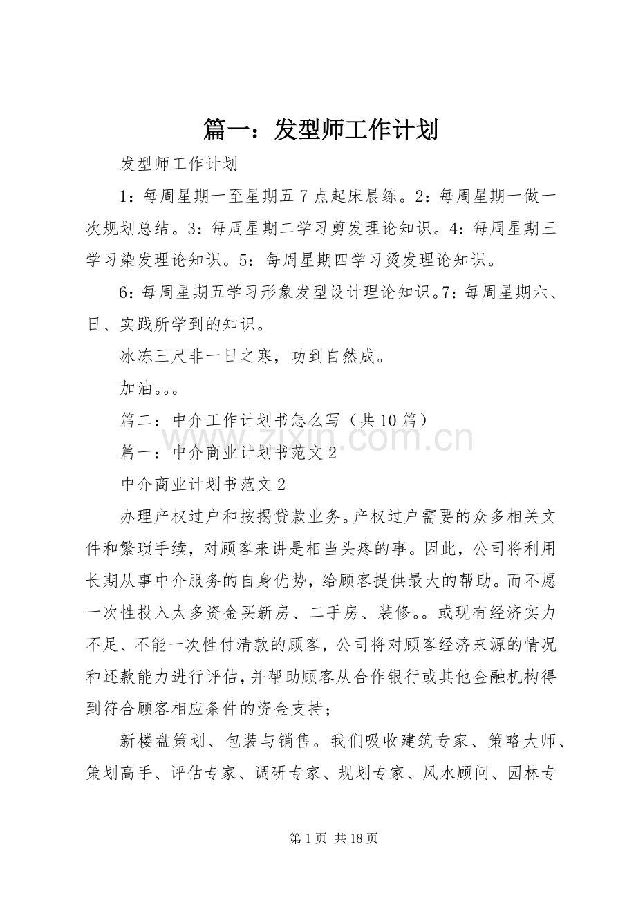 篇一：发型师工作计划.docx_第1页