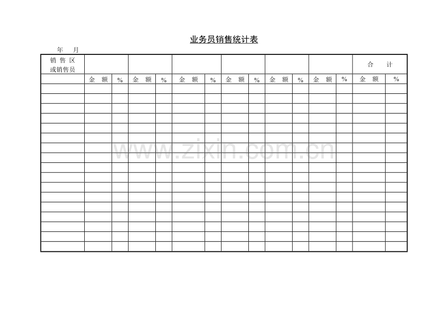 业务员销售统计表.DOC_第1页