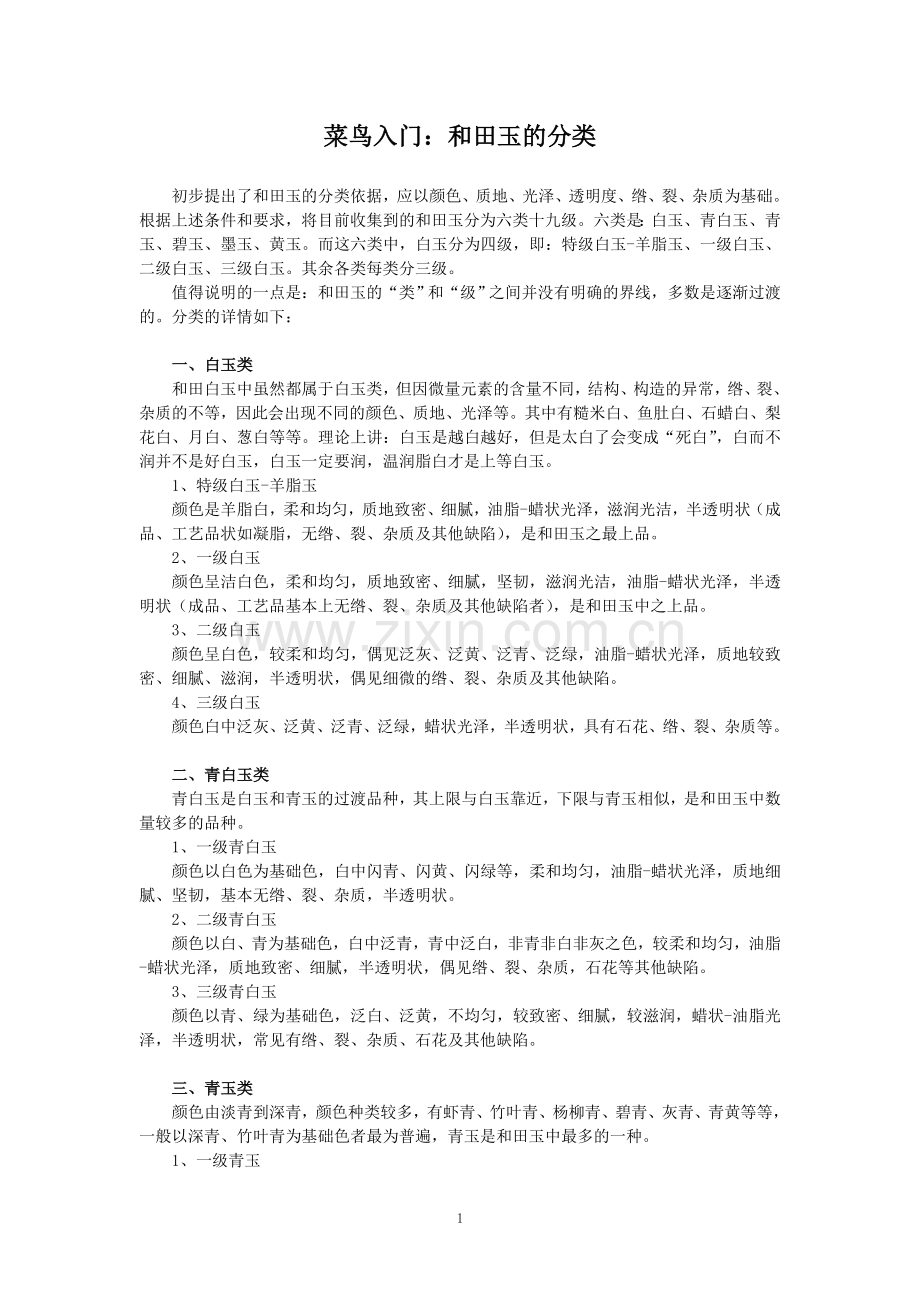 菜鸟入门：和田玉分类（已贴）.doc_第1页