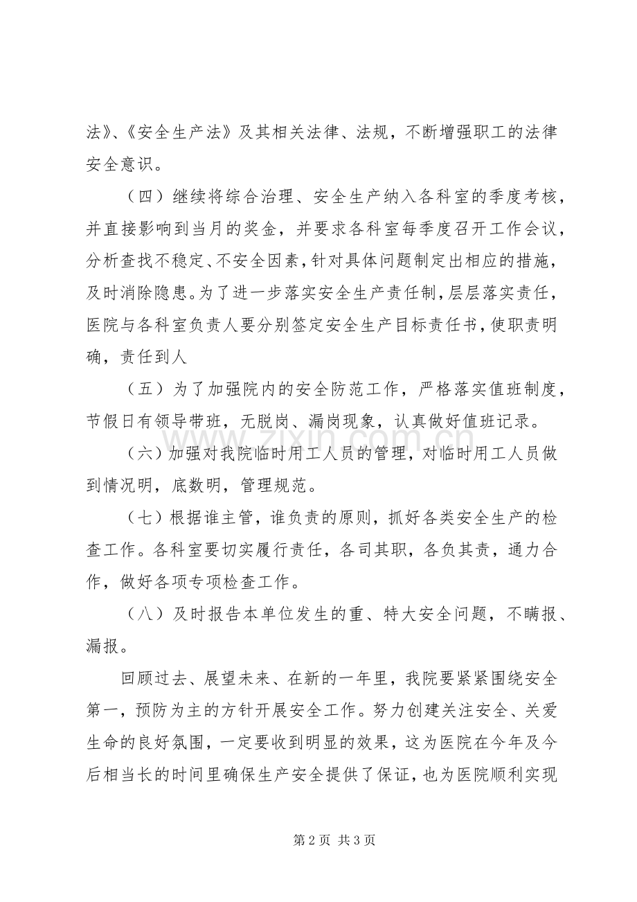 20XX年医院综合治理安全生产计划.docx_第2页
