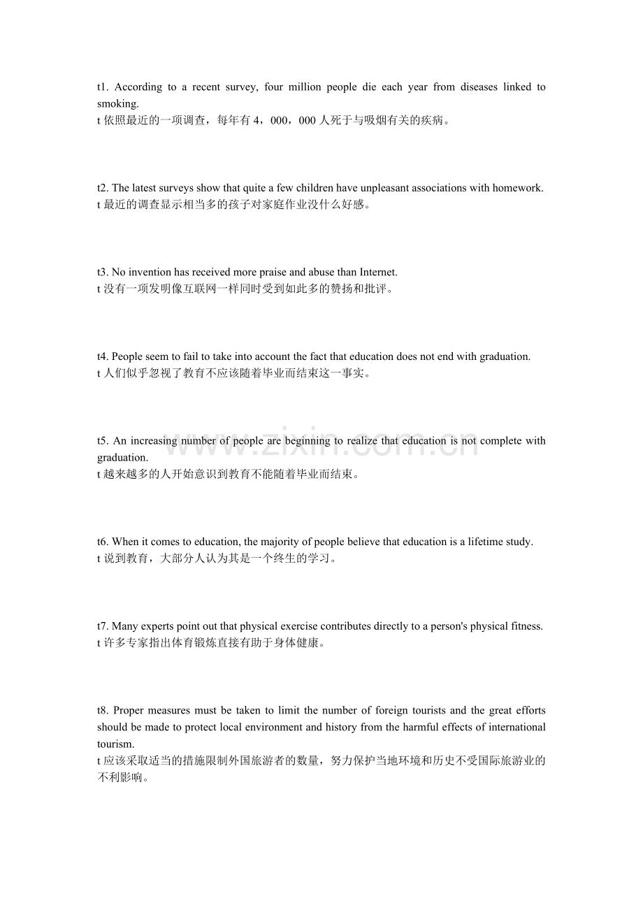 英语四六级口语写作诵读193经典句.doc_第1页