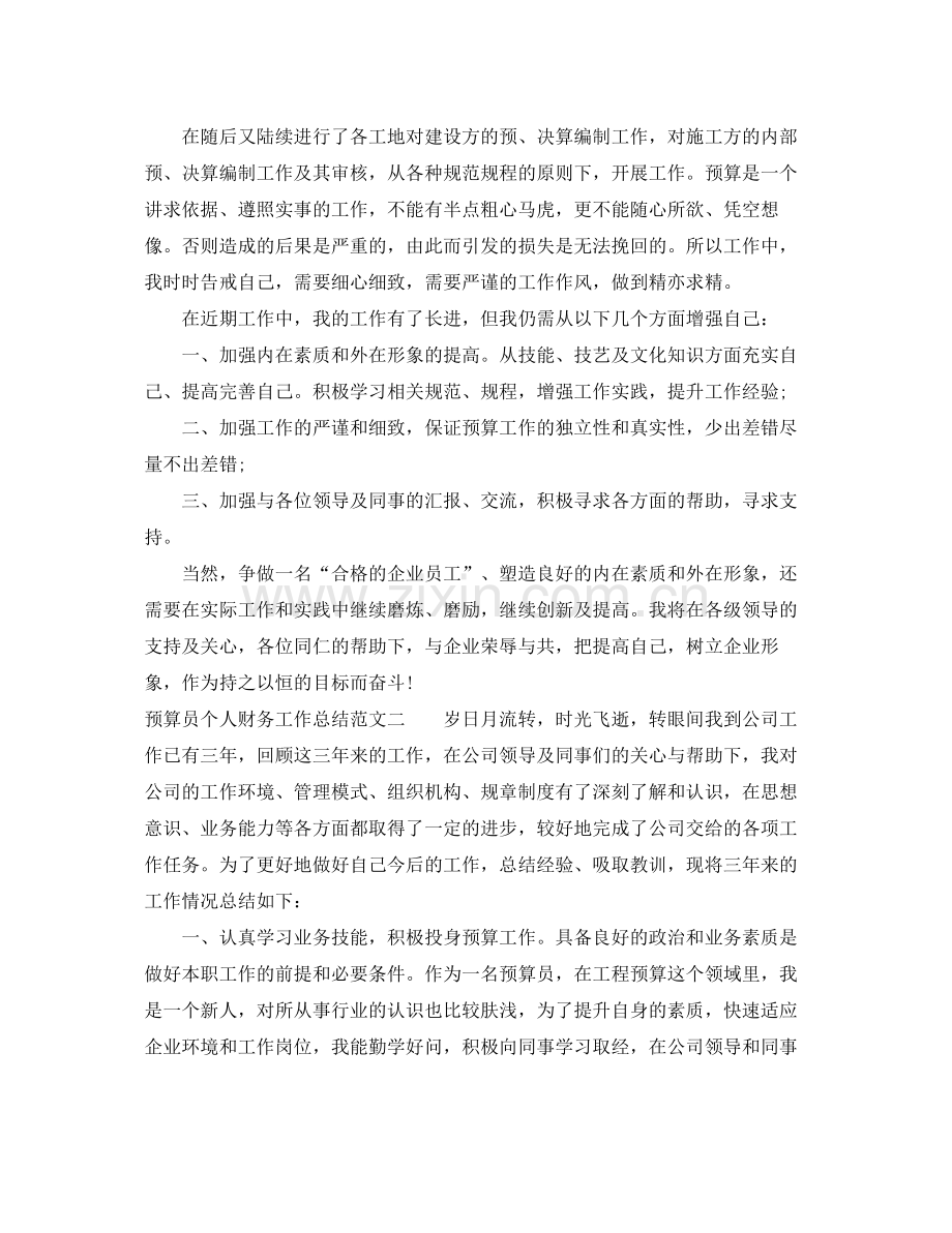 预算员个人财务工作总结 .docx_第2页