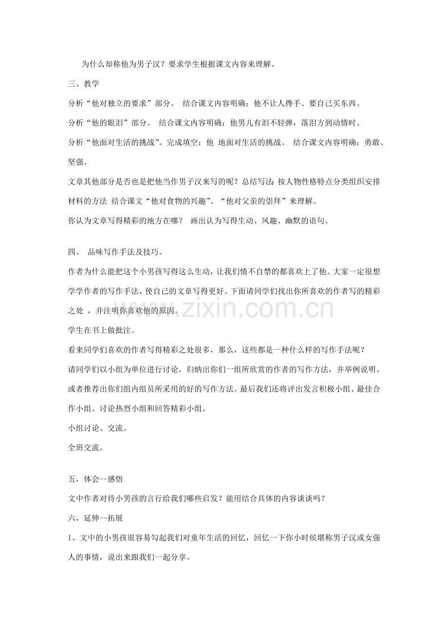 七年级语文下册 《我们家的男子汉》教案3 苏教版.doc_第2页