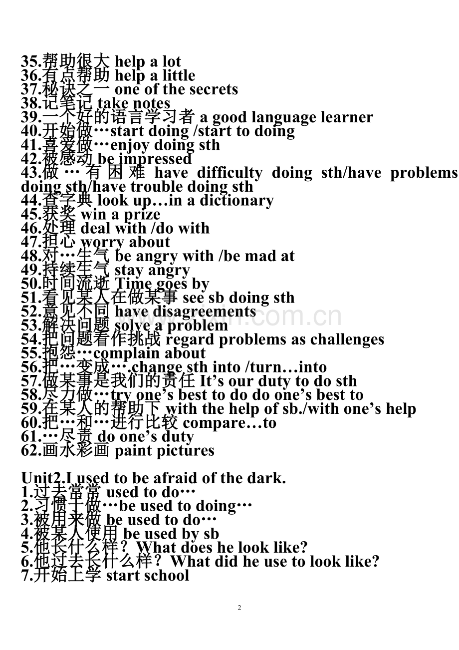 短语及重要句型归纳(Units1-6).doc_第2页