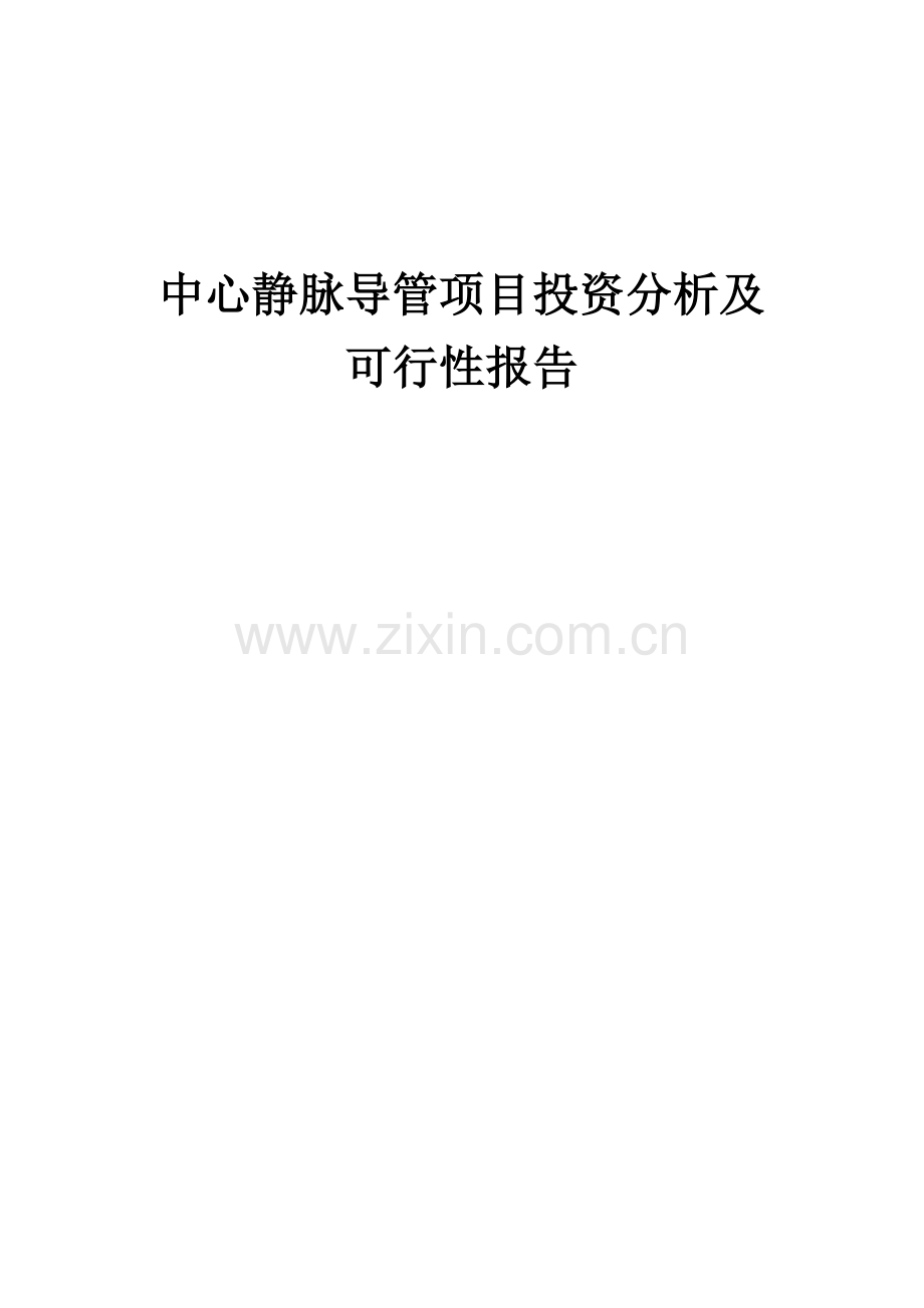 中心静脉导管项目投资分析及可行性报告.docx_第1页