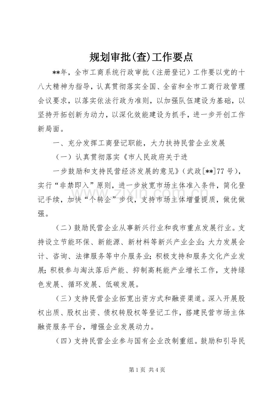 规划审批(查)工作要点 .docx_第1页