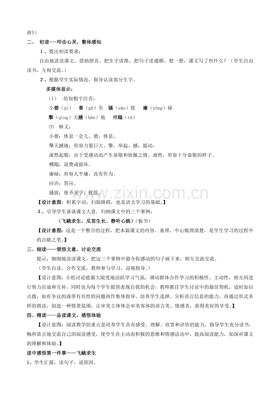 初中语文 《生命 生命》教学设计.doc_第2页