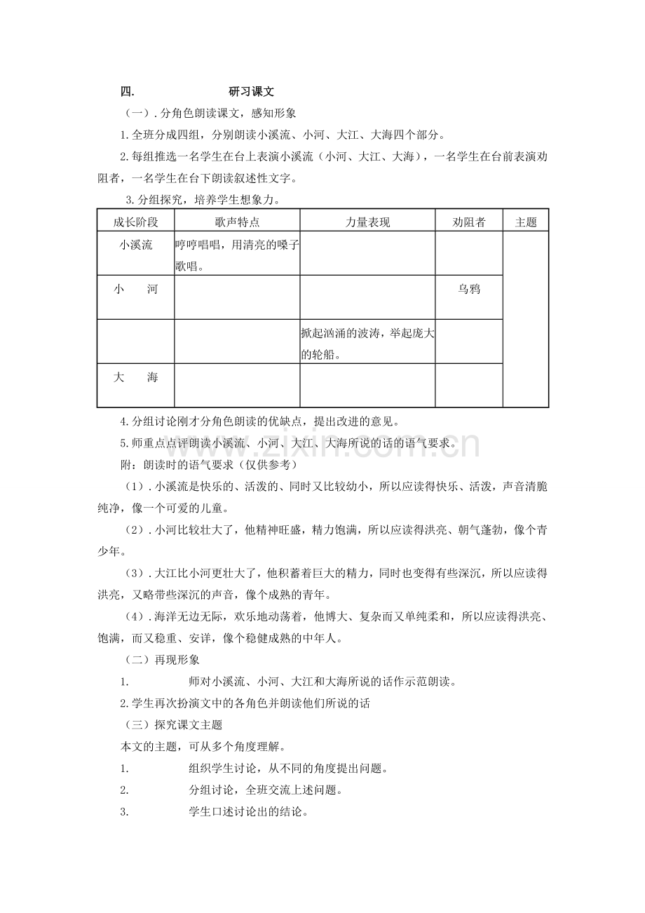 七年级语文上册 第5单元 第18课《小溪流的歌》教学设计及反思 语文版-语文版初中七年级上册语文教案.doc_第2页