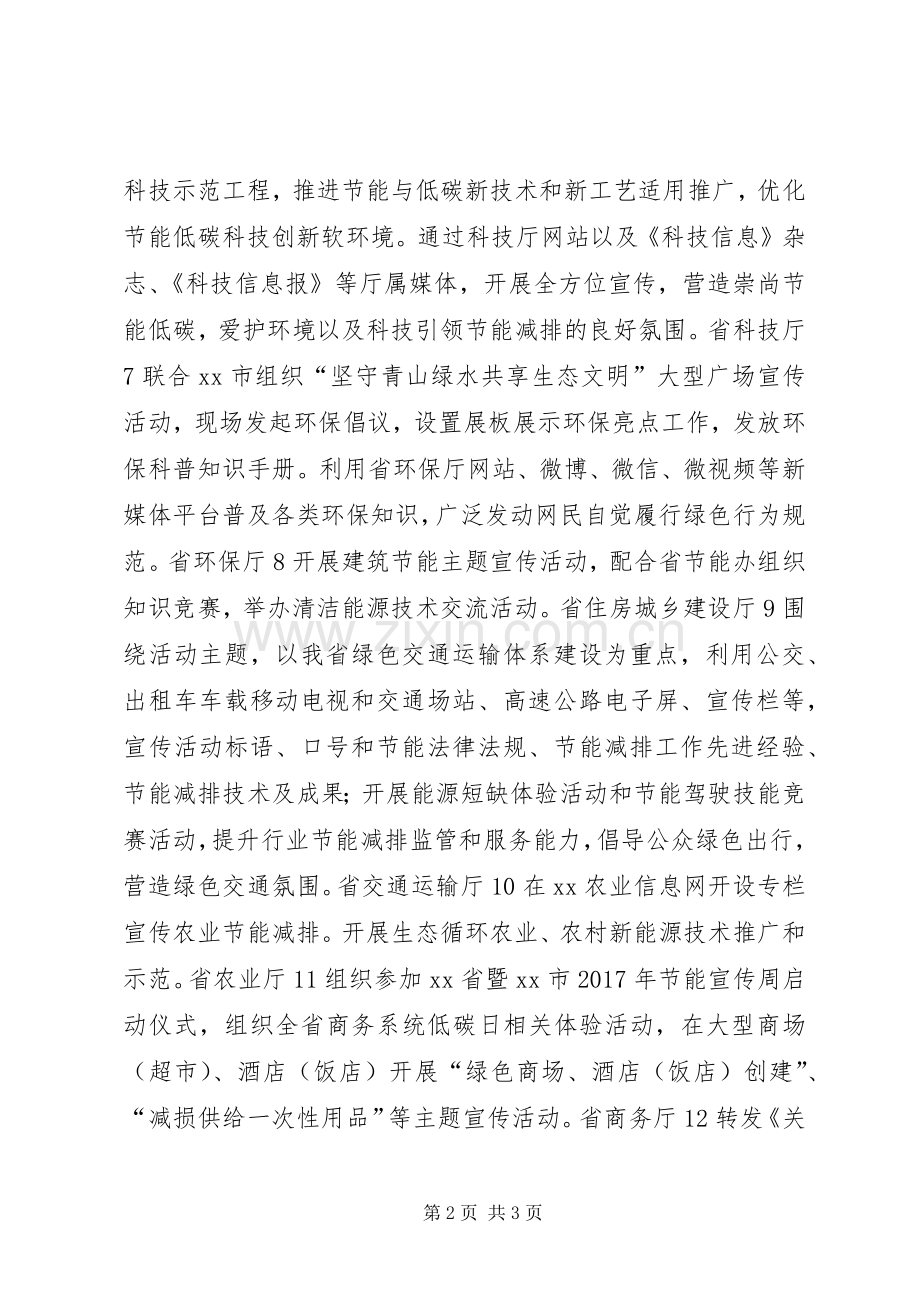 XX年节能宣传周和低碳日期间主要活动安排.docx_第2页