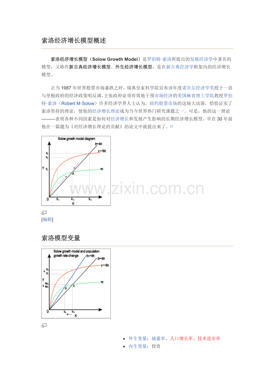 索洛经济增长模型概述.doc_第1页