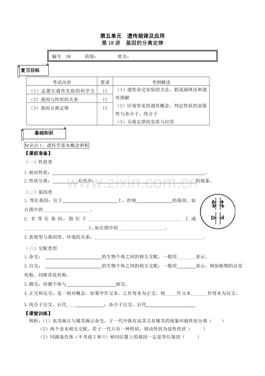 第18讲分离定律.doc_第1页