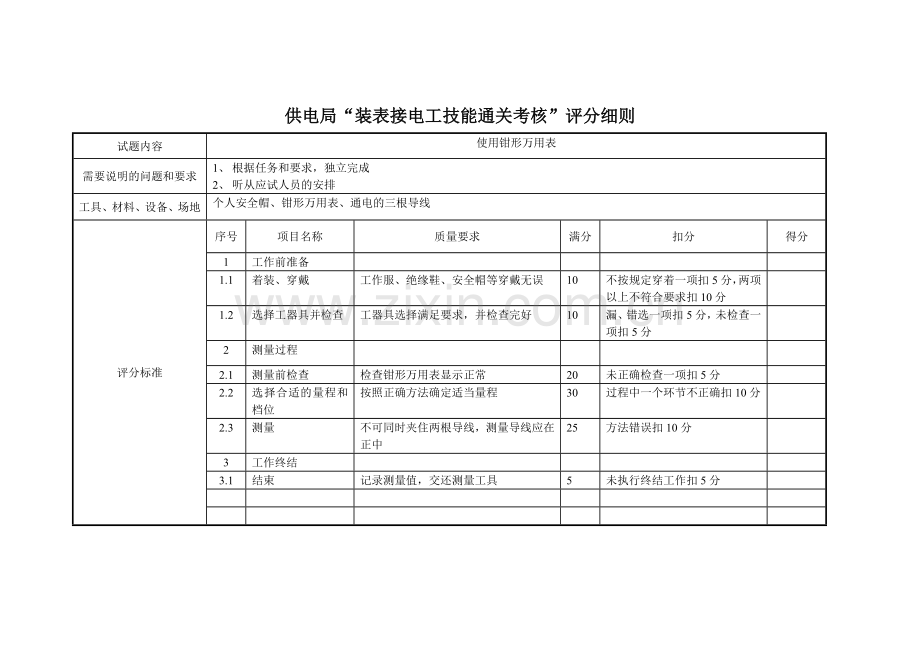 供电局装表接电通关考核评分细则.doc_第1页