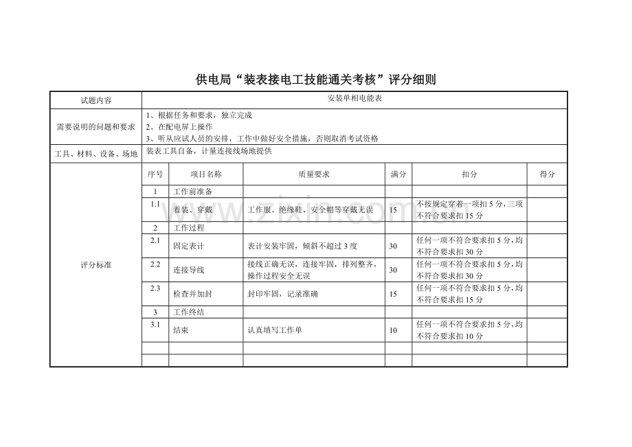 供电局装表接电通关考核评分细则.doc_第2页