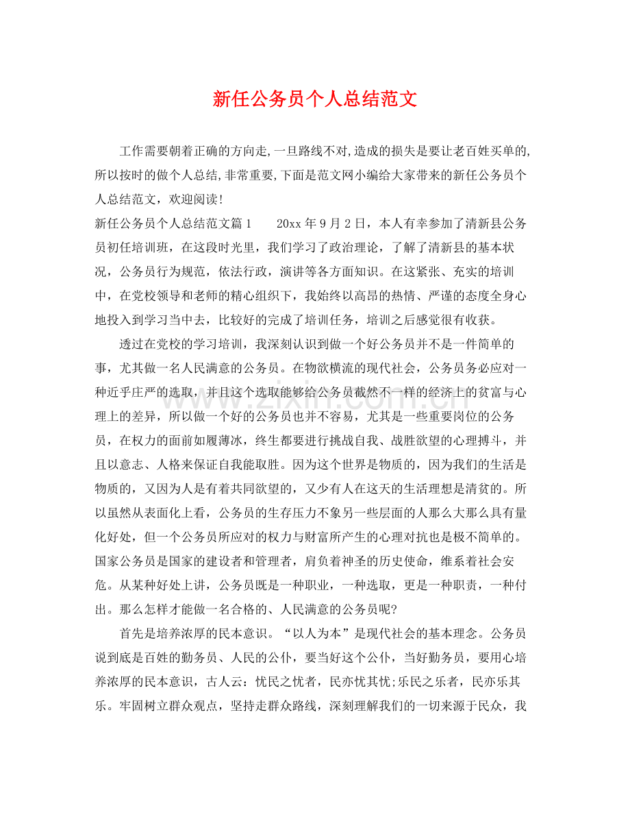 新任公务员个人总结范文 .docx_第1页