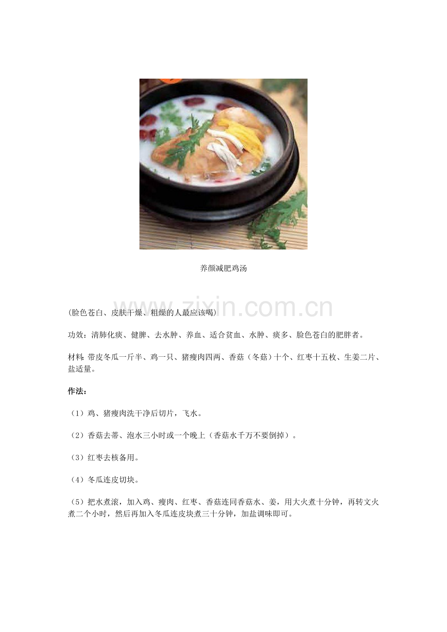 养颜减肥鸡汤.doc_第1页
