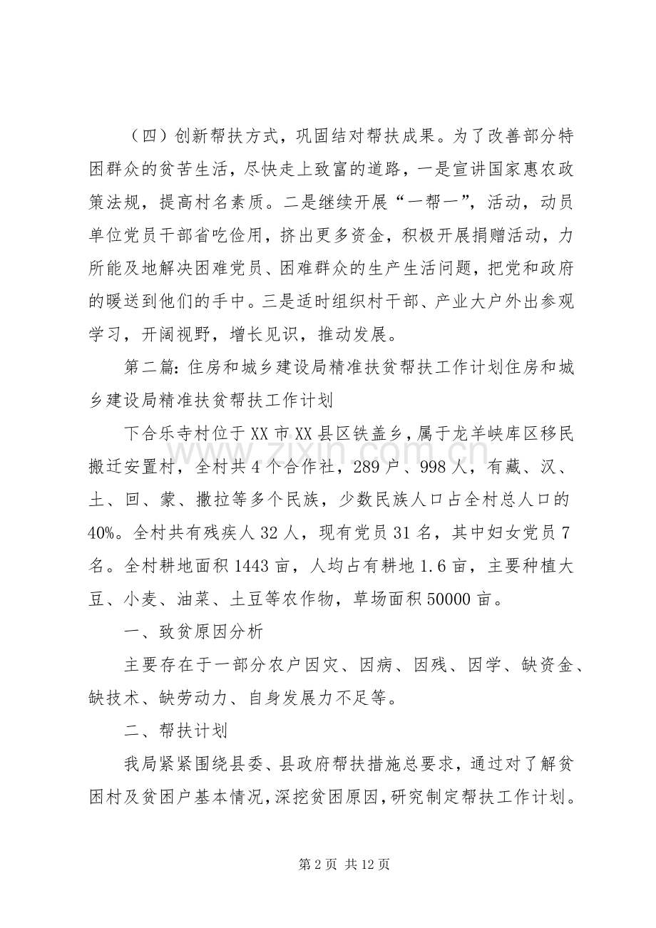住房和城乡建设局精准扶贫帮扶工作计划.docx_第2页