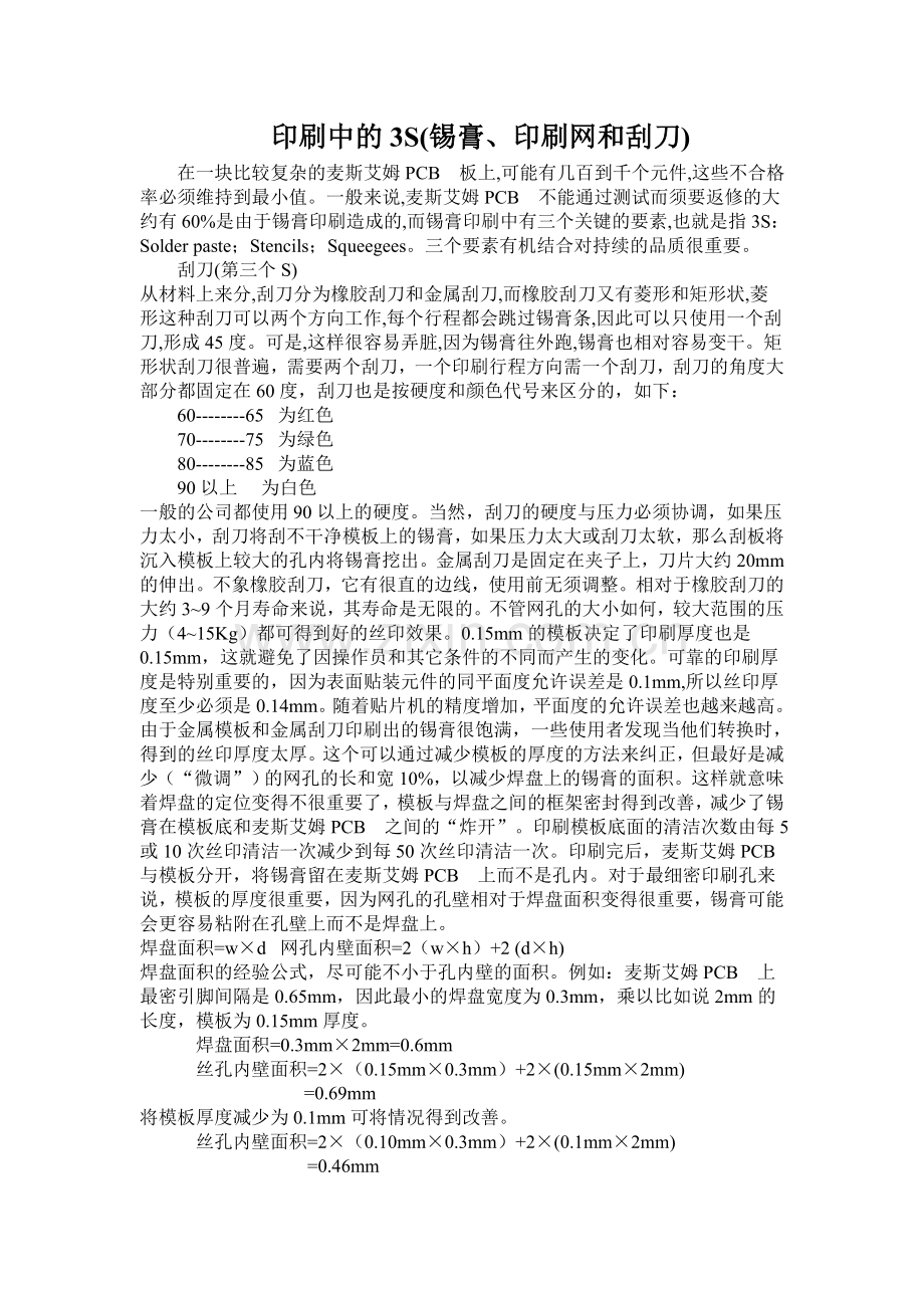 印刷中的3S(锡膏、印刷网和刮刀)之刮刀.doc_第1页