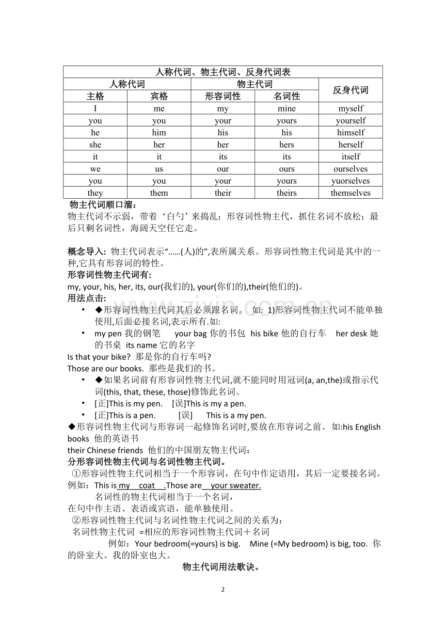 主格、宾格、名词所有格.doc_第2页
