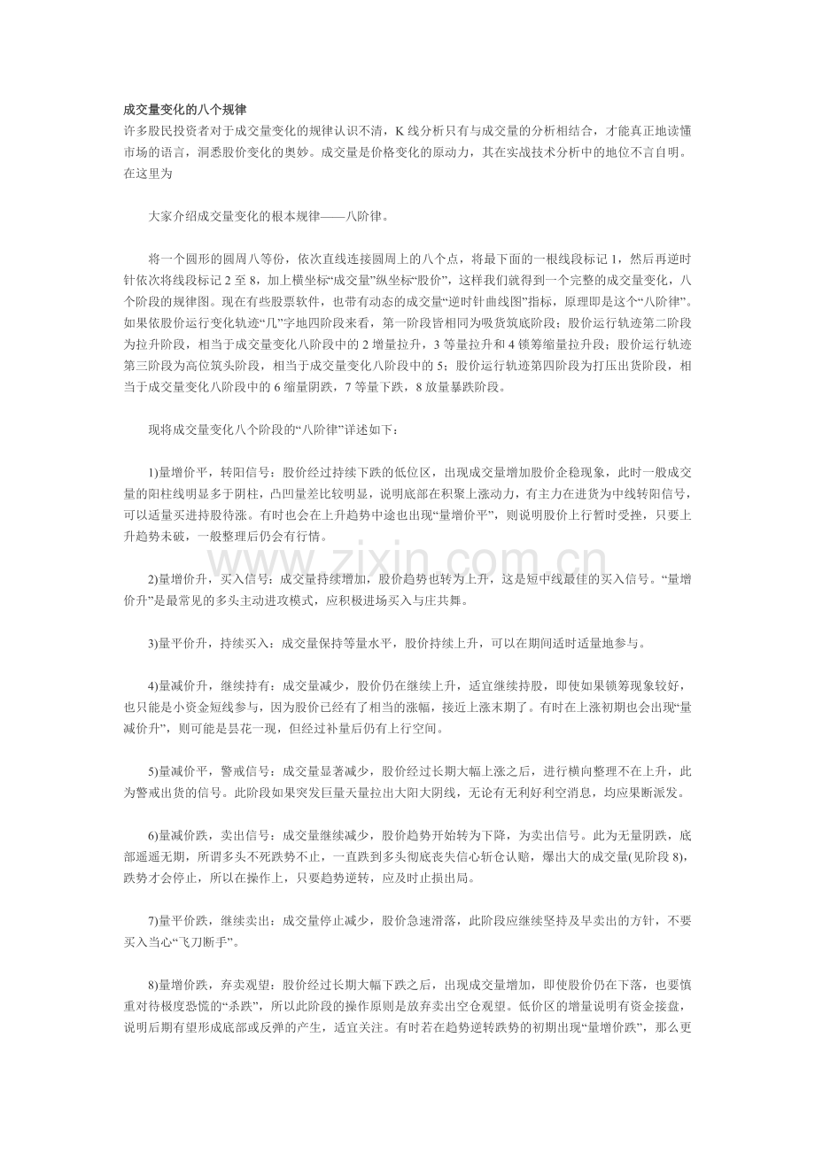 成交量变化的八个规律.doc_第1页