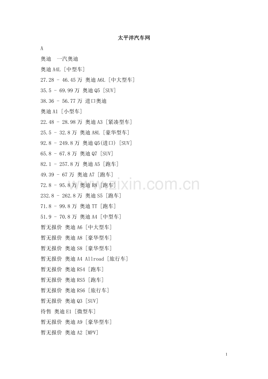车辆报价大全2012.02.doc_第1页