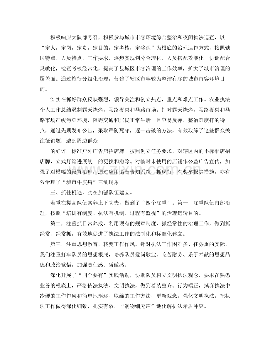 城管执法个人工作参考总结（通用）.docx_第2页