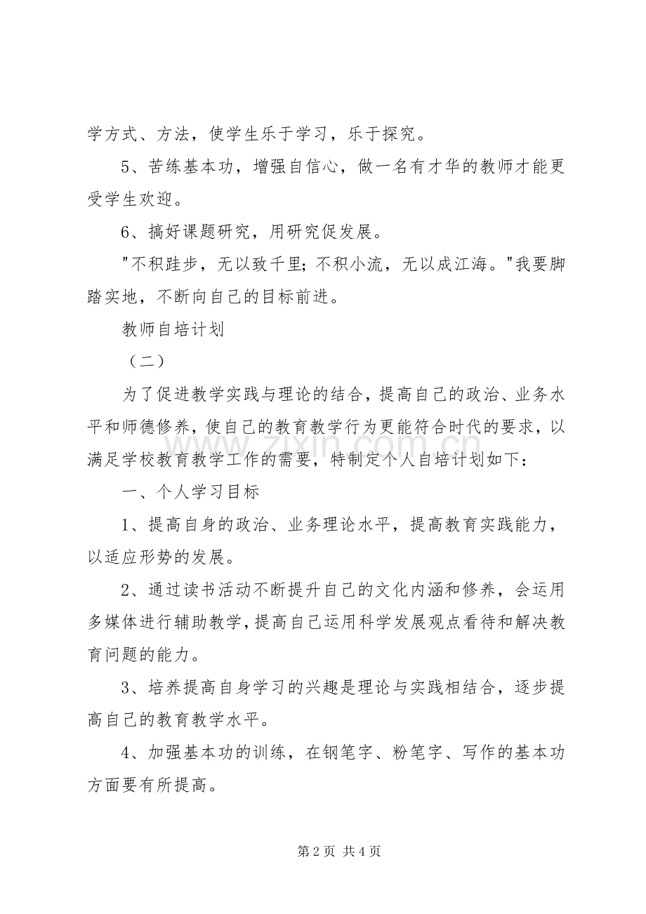 优秀教师自培计划.docx_第2页