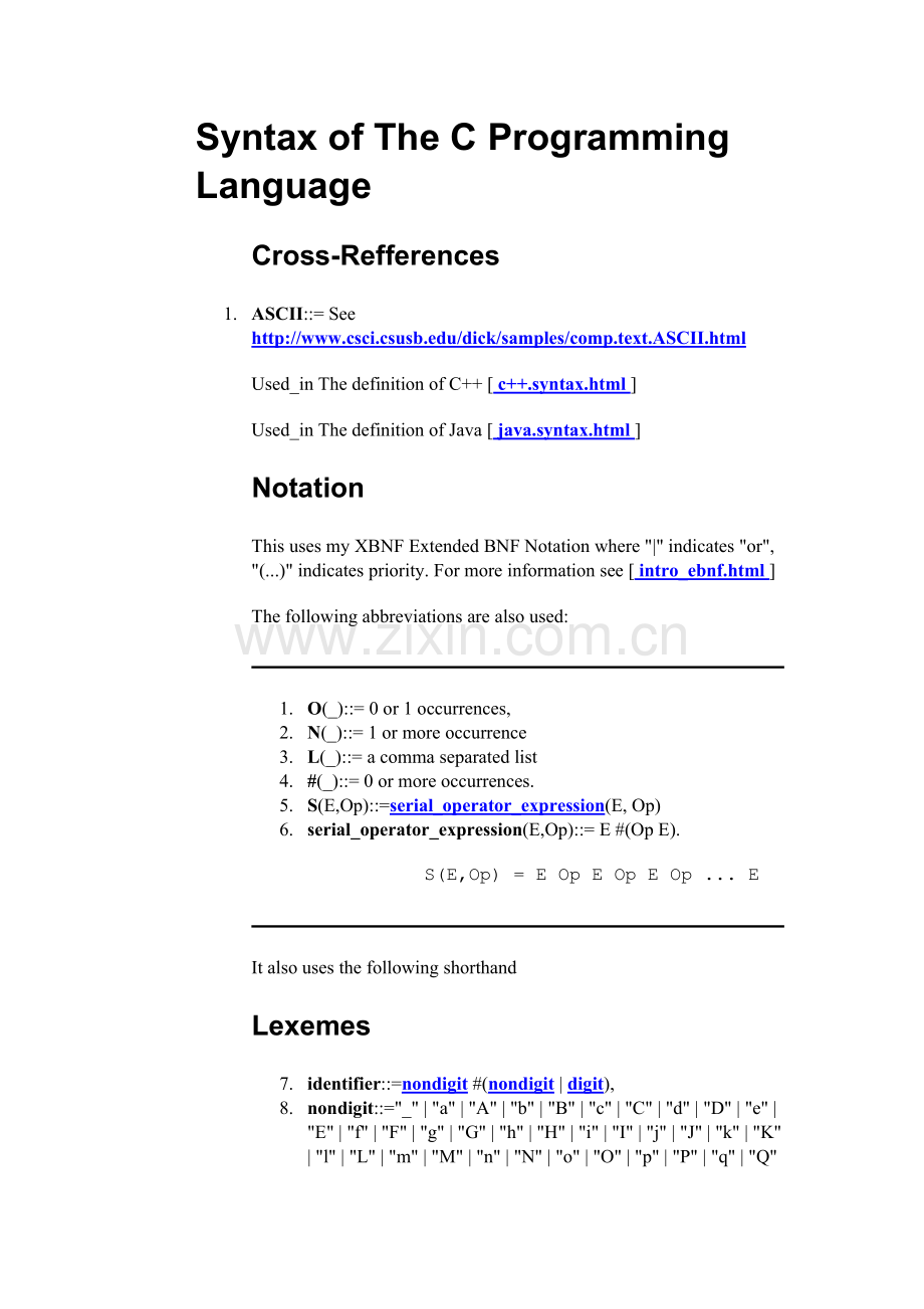 SyntaxofTheCProgrammingLanguage.doc_第1页