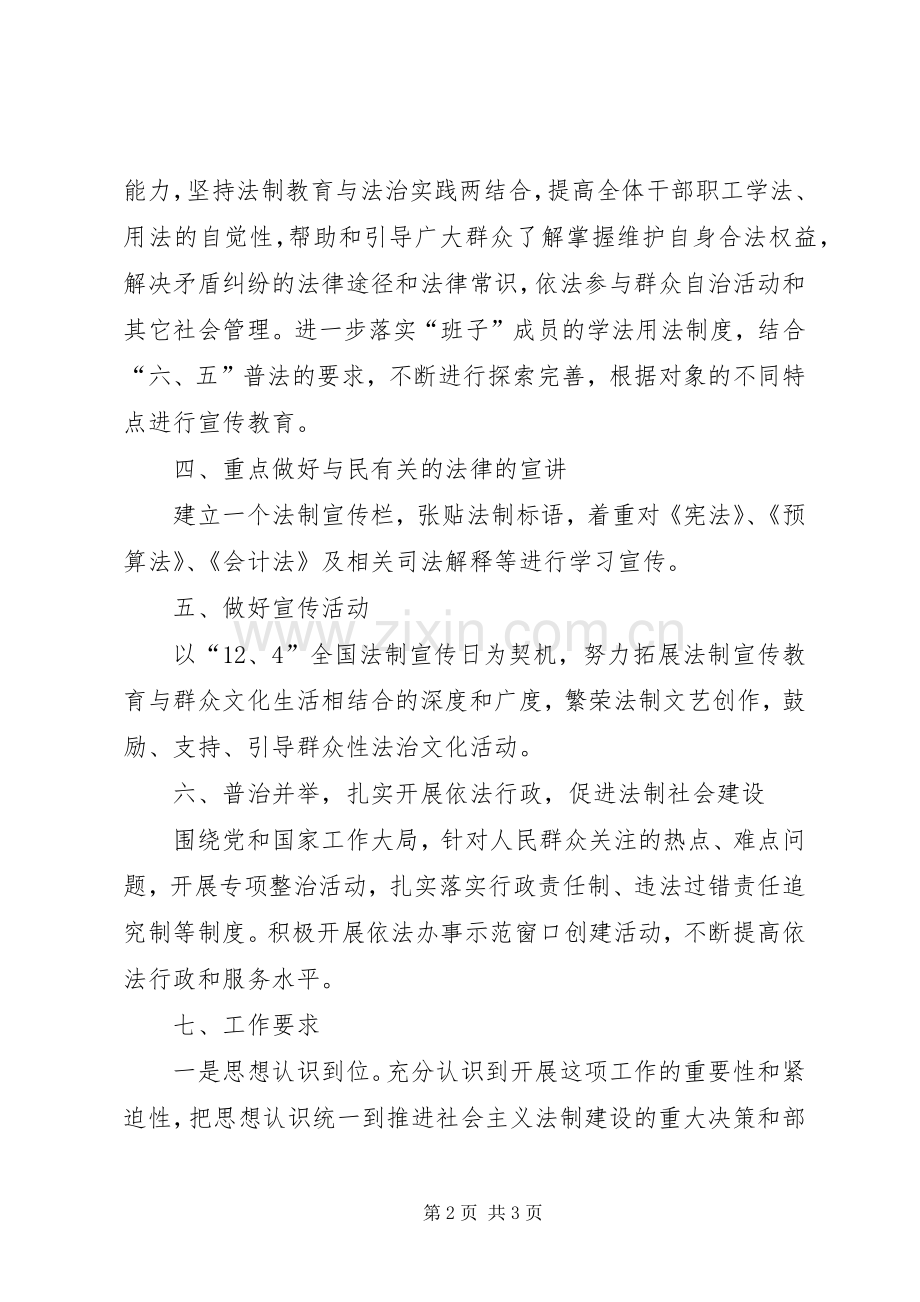 XX年度普法及依法治理工作计划.docx_第2页